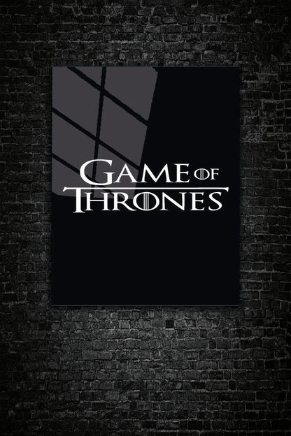 Siyah Game of Thrones Dizi Temalı, 4 mm Temperli Kırılmaz, UV Baskı Cam Tablo