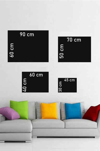 Çok Renkli, Fransız Rönesans Temalı, 4 mm Temperli, Kırılmaz, UV Baskı Cam Tablo